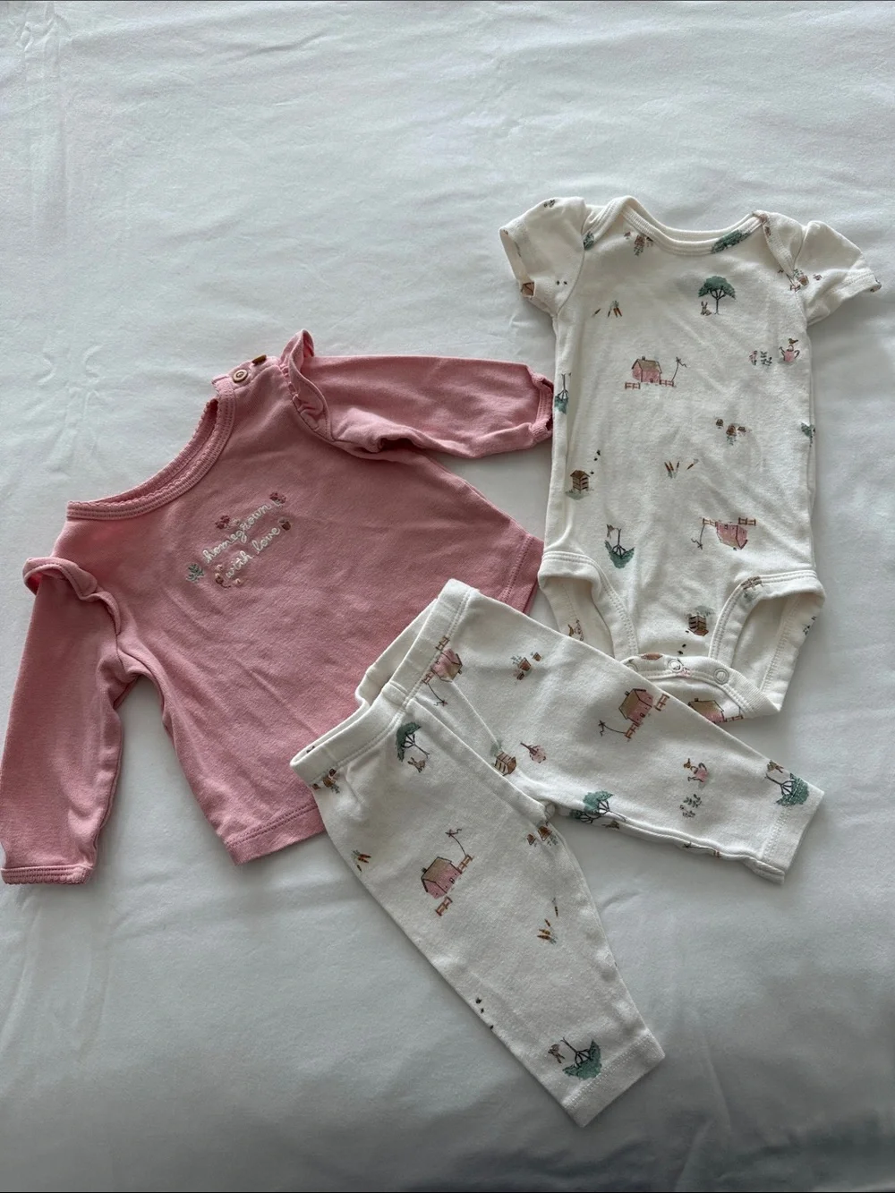 Carter's Pink & Cream Animal Print 3-Piece Set